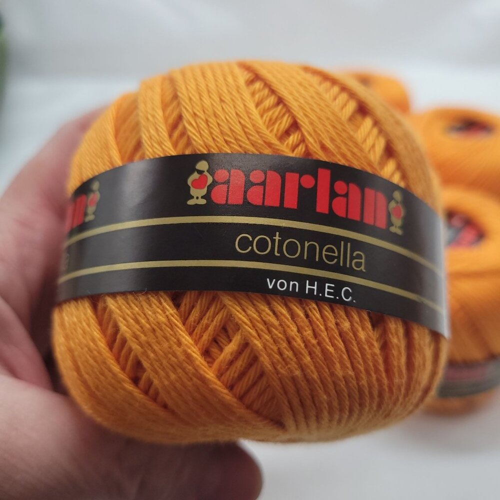 Aarlan Cotonella 100% Mercerized Cotton Crochet & Knitting Yarn 50g Skeins Orang